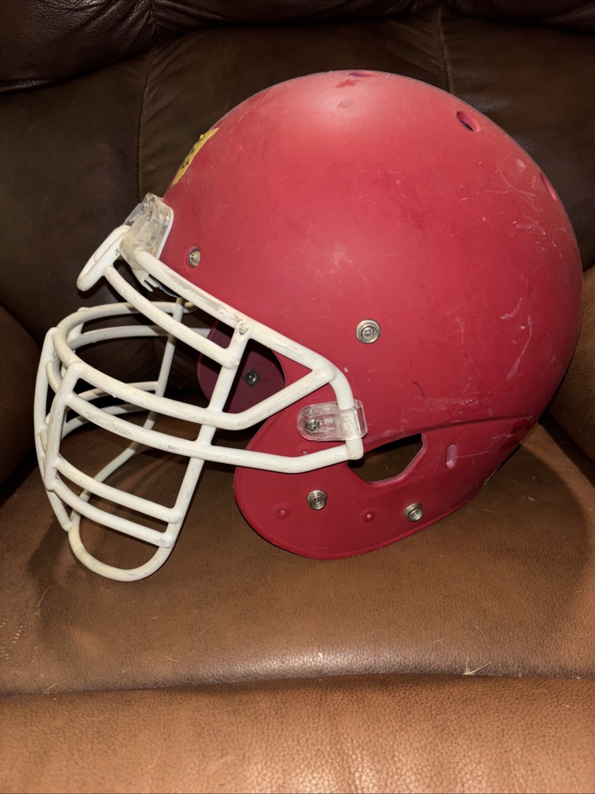 Schutt AiR XP Pro Extra Large Football Helmet (Flat Red W/ White Face Mask)