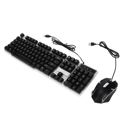 104-Tasten-Tastatur-Maus-Set Mit Hintergrundbeleuchtung USB Bunt Ergonom KUI
