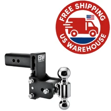 B&W Trailer Hitches Tow & Stow Adjustable Trailer Hitch Ball Mount - Fits 2.5" R