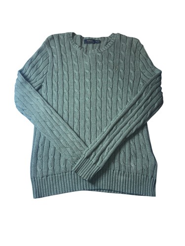 Polo Ralph Lauren Women’s Green Cable-Knit Crew Neck Pullover Sweater Size M
