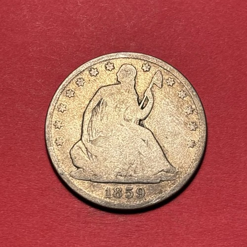 (1) Beautiful Antique 1859-O Seated Liberty Half Dollar G-GOOD