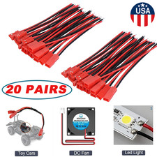20 Pairs 2Pin Micro JST 1.25 Male  Female Connector with 150mm Length Cables