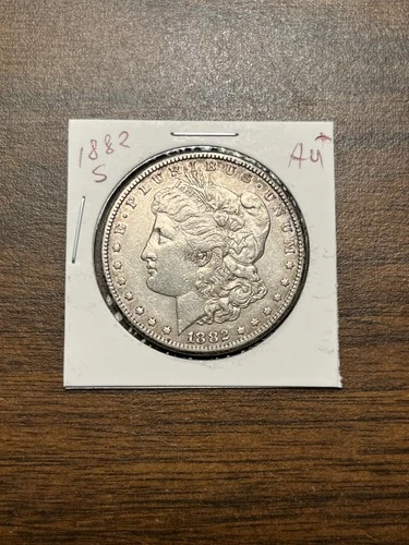 1882 S Morgan silver dollar AU++ Almost uncirculated #23 GENUINE GUARANTEE