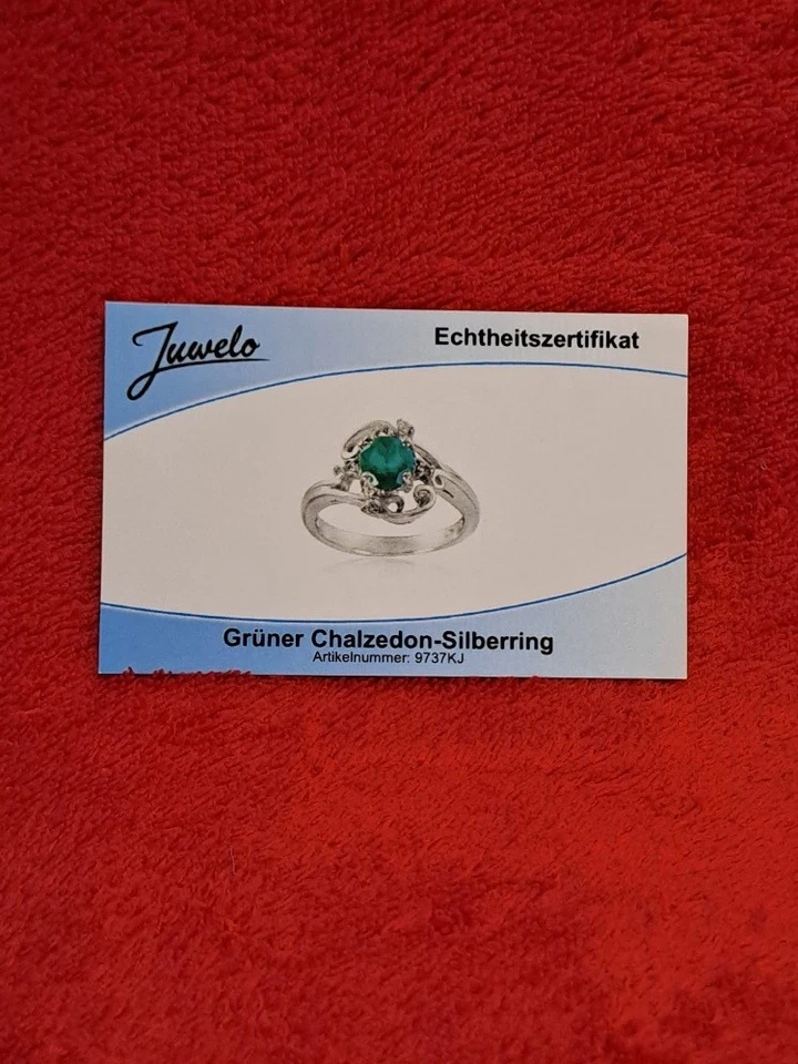 Juwelo grüner Chalzedon - Silberring , Zustand neuwertig - Bild 2 von 4