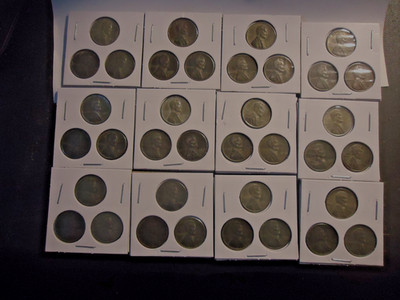 1-set-1943 p-d-s steel lincoln  flip ALL DIFFERENT      #221