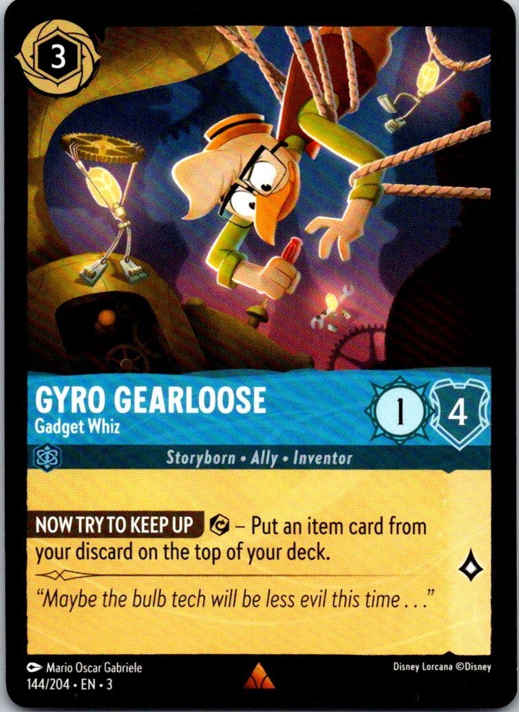 Gyro Gearloose - Gadget Whiz - 144/204 - Into the Inklands - Lorcana - NM
