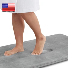Memory Foam Bath Mat Non Slip Absorbent Super Cozy Velvet Bathroom Rug Carpet (1