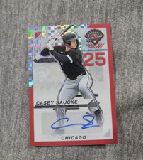 2025 Prospect Edition Casey Saucke #65 Holo Ticket Signatures Red /99 Auto