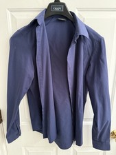 Van Heusen Men's Regular Fit Dress Shirt Blue Check Long Sleeve Collared Button