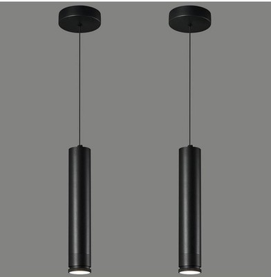 Adjustable Focus LED Pendant Lights Kitchen 2 Pack Black Spot Light