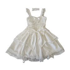 Sweet flower totem lace-up big bow lolita midi dress with chock