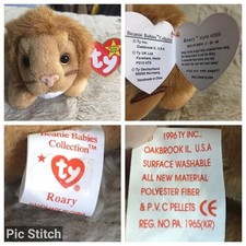 Roary The Lion Ty Beanie Baby Babies 4069 Many Errors PVC Mint OriginalCollector