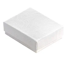 888 Display - Pack of 100 Boxes of 3" x 2 1/8" x 1"H White Swirl Eggshell Fin...