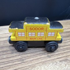Thomas  Friends Wooden Train Yellow Sodor Line Caboose 7
