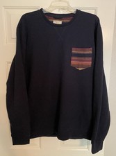 Marine Layer Sweatshirt Mens XL Blue Navy Signature Fleece Pocket Crewneck
