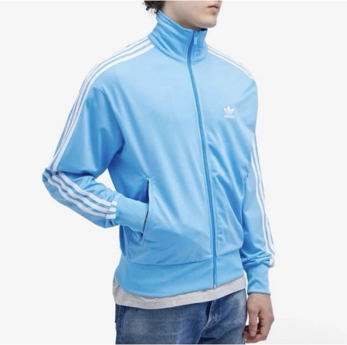 Adidas Firebird Track Jacket Semi Blue White Full Zip Originals