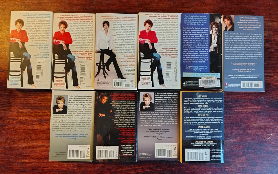 Lot of 10 Sandra Brown Popular Thriller Mystery Romance Suspense Novel Paperback Foto 3 de 3