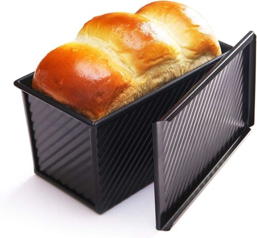 Loaf Pan with Lid with Cover for Baking Bread - Black