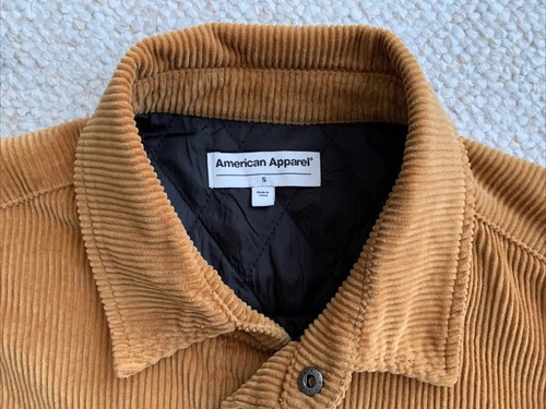 American Apparel Corduroy Shacket Jacket Sz S Dark Honey - Foto 2 di 12