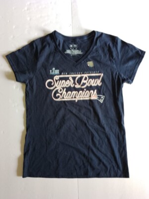 New New England Patriots NFL Women's V Neck Tee Super Bowl LIII Champions Medium