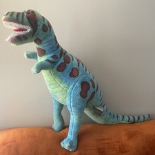 Melissa  Doug Poseable Giant T-Rex Green Blue Dinosaur Plush 2149 Toy