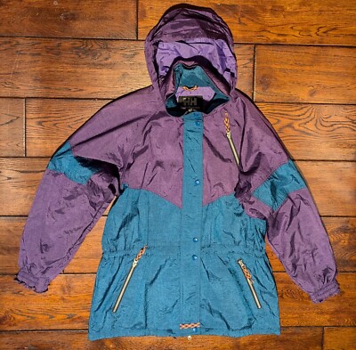 Vtg 90s Men's Helly Hansen Colorblock Ski Jacket Snowboard Made in Hong Kong - M