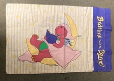 Vintage 1994 The Lyons Group Bedtime With Barney Pillow Case