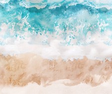 BEACH OCEAN COLORS ABSTRACT WAVES COMPUTER MOUSE PAD 9.25 X 7.75 GREAT GIFT IDEA