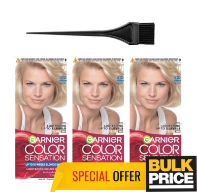 Garnier Farbe Sensation Haarfarbe S10 Silber Blond 3-pack