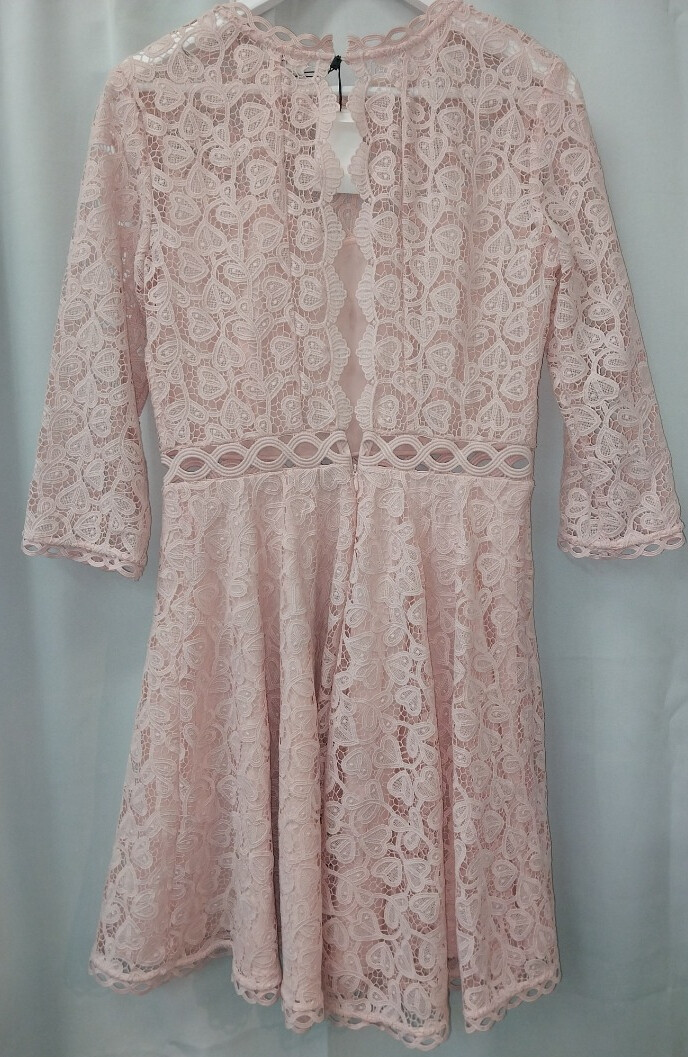 *BNWT* *Claudie Pierlot* Baby Pink Lace Dress, open back, uk 12 eur 40