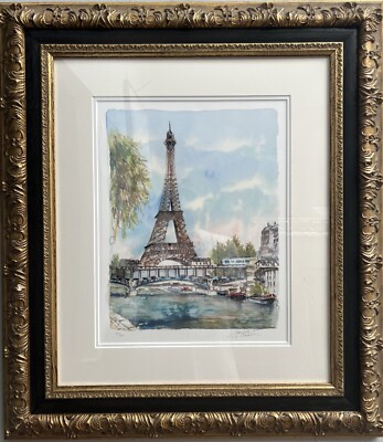 Daniele Cambier ''Paris-le Pont de Bir-Hakeiur'' Framed Lito Hand Signed in pencil