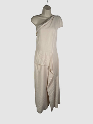 strapless open back dress One Shoulder Diamante Gown in Nude – Roland Mouret