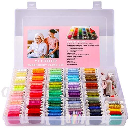 200pcs+ Embroidery Floss kit, Friendship Bracelet String Kit with Large - Image 3 of 4