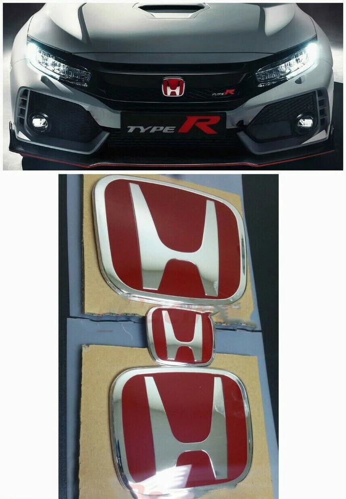 FRONT REAR STEERING 3 x RED EMBLEM FIT FOR CIVIC SI SEDAN 4DOOR 2016-2021 FRONT REAR STEERING 3 x RED EMBLEM FIT FOR CIVIC SI SEDAN 4DOOR 2016-2021