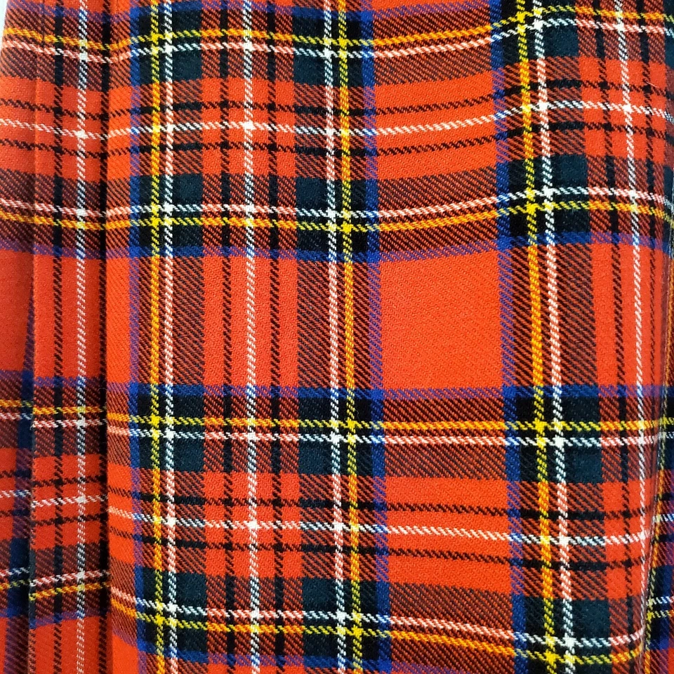 Falda escocesa roja de lana vintage The British Traders Ltd para mujer Reino Unido Foto 2 de 4
