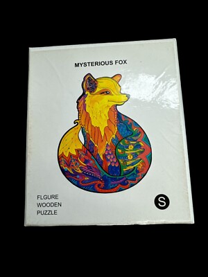 Wooden Jigsaw Puzzle Mysterious Fox Animal Shaped 102 Pieces Small Size ...