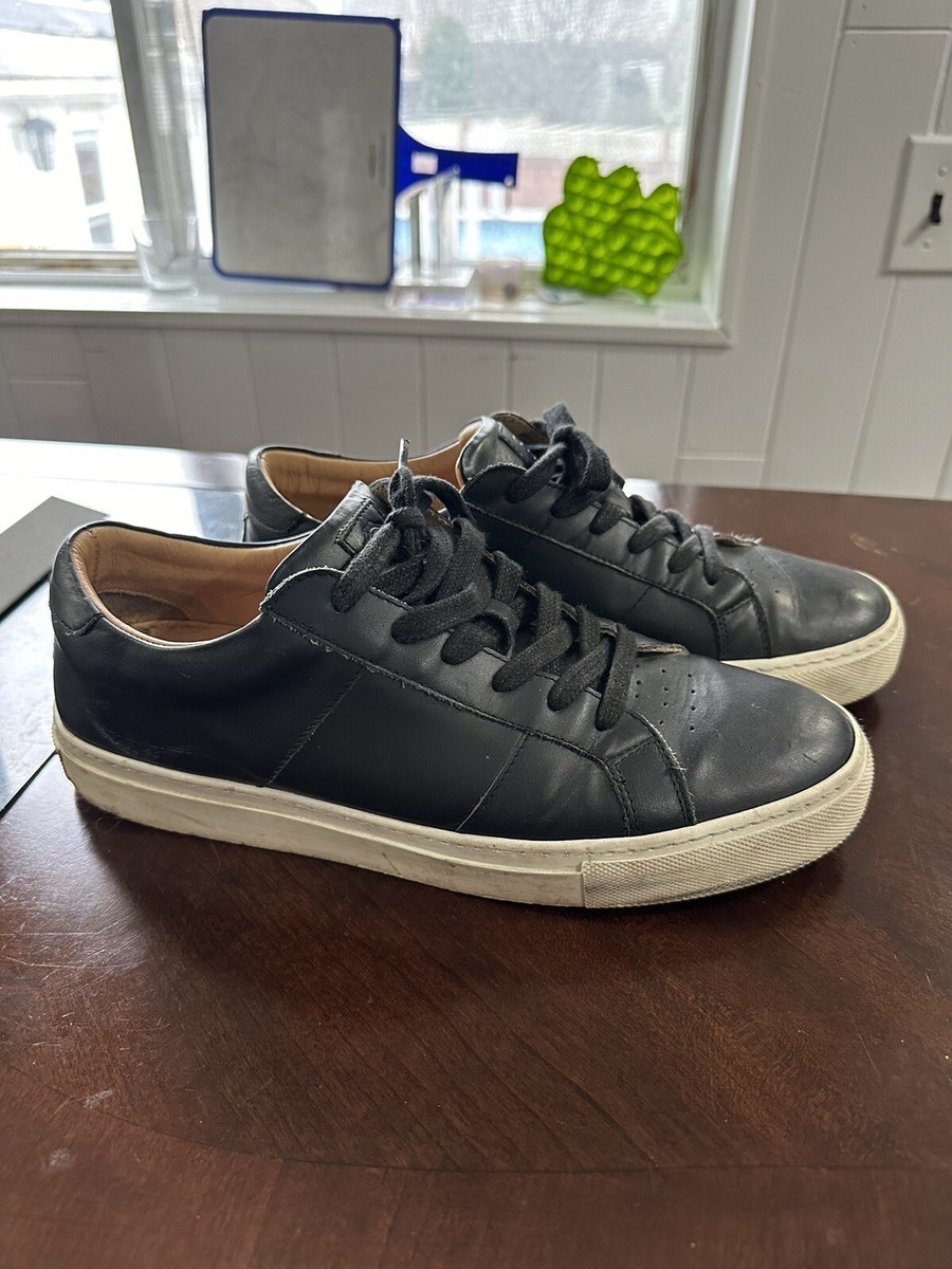 Greats Brooklyn The Royal Black Mens Leather Sneakers Size Made in Italy