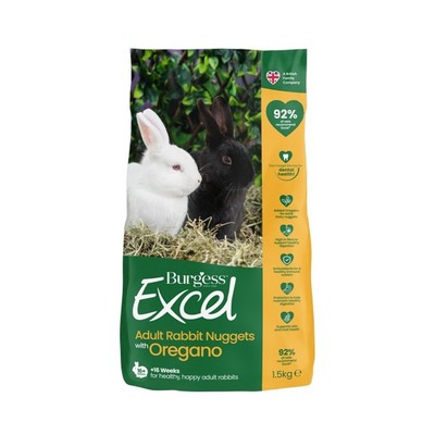 Burgess Excel Erwachsene Kaninchen Nuggets Trockenfutter mit Oregano 1,5 kg