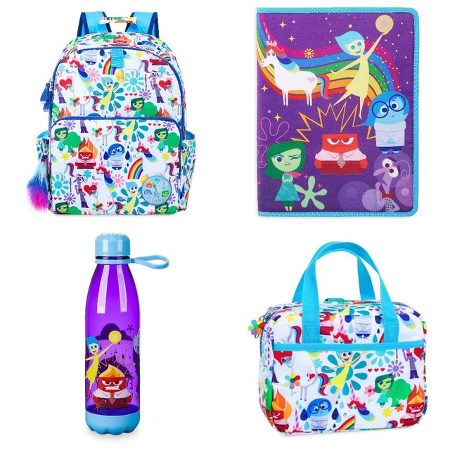 Disney Store Pixar Inside Out Backpack Lunch Tote Box Water Bottle