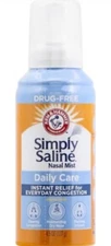 Arm & Hammer Simply Saline Nasal Care Daily Relief Mist Spray Saline Rinse 4.5oz