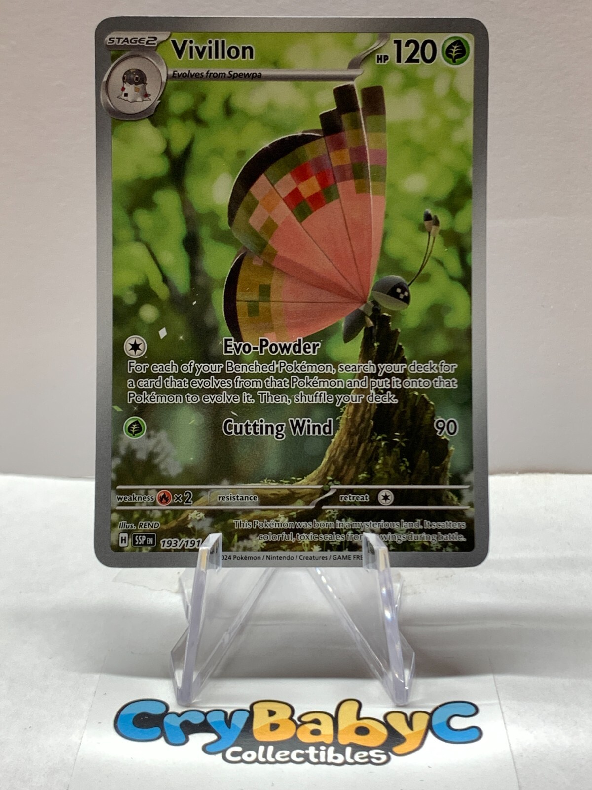 Pokemon Vivillon 193/191 Surging Sparks Scarlet & Violet Illustration Rare