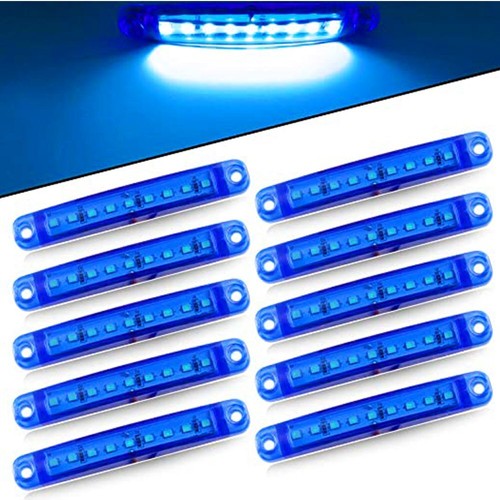 10pcs Blue 9 LED Sealed Side Marker Clearance Light 12V Car Truck Trailer Lorry - Picture 18 of 18