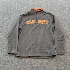 Old Navy Sweater Youth Size Small 6/7 Gray Quarter Zip Embriodered