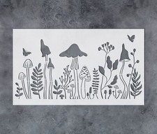 Flower Mushroom Stencils for Painting on Walls, Boho Stencil Template Reusable f