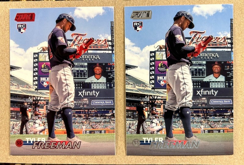 2023 Topps Stadium Club #77 TYLER FREEMAN Red Foil + Base Cleveland Guardians RC