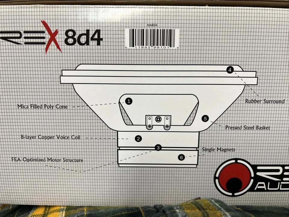 RE Audio REX 8 D4 8" Subwoofer. 2000 Watts Power Handling. - Image 3 of 3