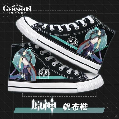 Genshin Impact Game zapatillas de ocio zapatos deportivos cordones zapatos lienzo - Imagen 1 de 3