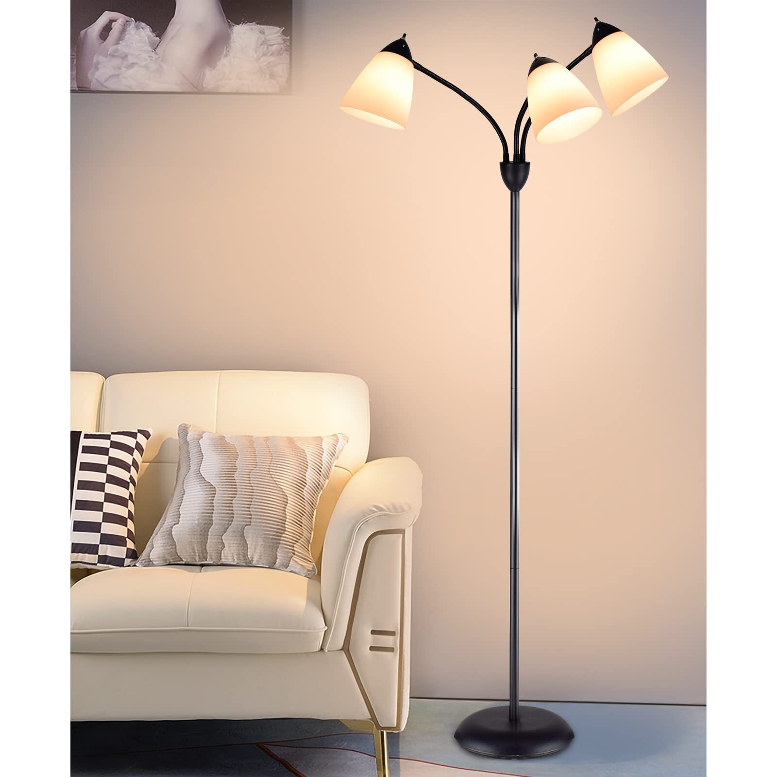 Modern Gooseneck Floor Lamp Flexible Standing Light for Living Room or Bedroom-image