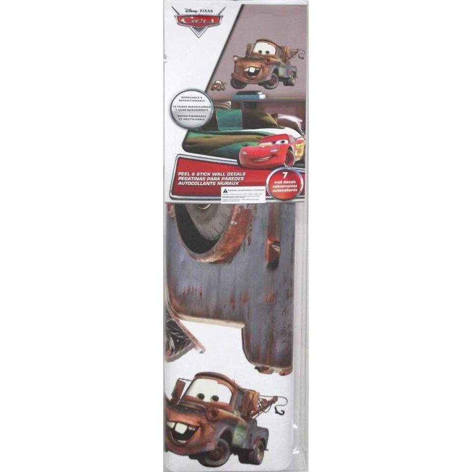 Nuevas calcomanías de pared MATER gigantes de coches Disney Pixar pegatinas decoración habitación niños RMK1519GM Foto 4 de 4