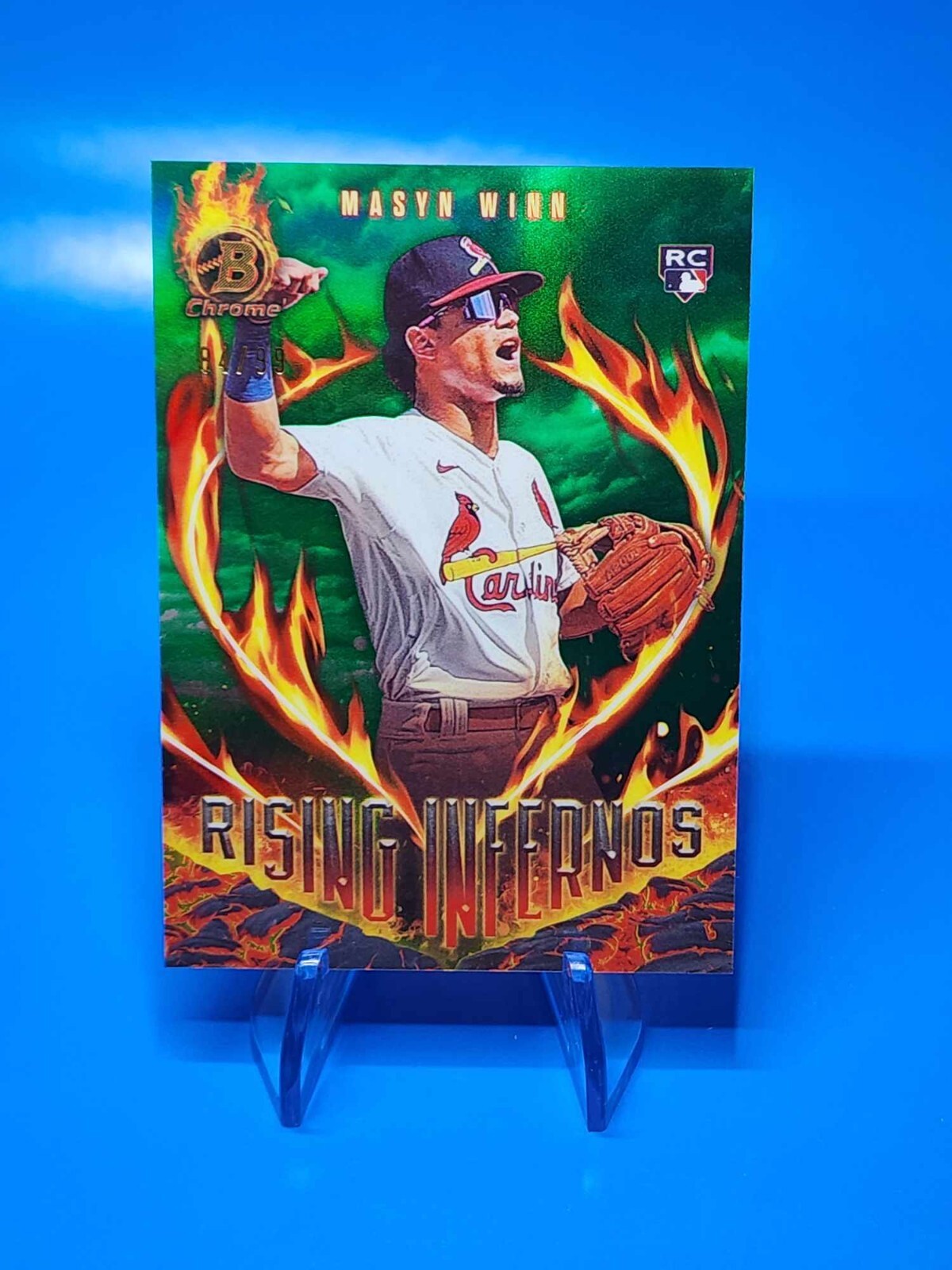 2024 Bowman - Rising Infernos Green Refractor #RI-7 Masyn Winn /99 (RC)